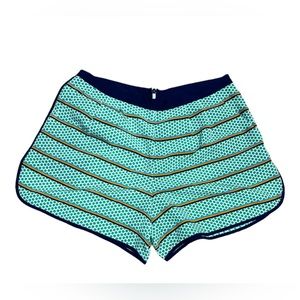 Cremieux Shorts Women's Size 6 Black White Striped Chiffon Back Zip Mid Rise